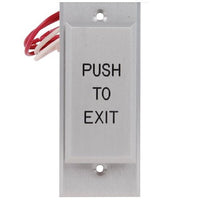 Dortronics N5286-P23DAxE1R 5286 Series Narrow Stile Push-Plate Switch, Pneumatic 2-60 Second Delay, "Push to Exit" Red Letters