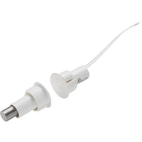 Edwards Signaling 1076CW-N Recessed Steel Door Magnetic Contact with Wire Leads, 3/4" Diameter, SPDT, 3/4" Wide Gap, Single Pole-Double Throw, White