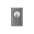 SDC 701UL1G 700 Series Single Gang Key Switch with Green LED Indicator, AA (on-off) SPDT, Amp, Vandal Resistant Key Cylinder Recess, Dull Stainless