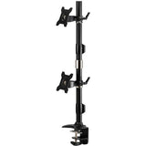 Amer AMR2CV Dual Monitor Vertical Clamp Mount max 32IN - Steel/Aluminum Alloy/Plastic - Support Flat Pannel Size: 24 - 3