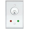 SDC 801ALL2 800AL Series Vandal Resistant Single Gang Key Switch with One Green and One Red LED Indicators, 1/4" Aluminum Plate, AA (on-off) SPDT, Amp