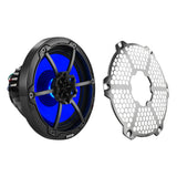 8' Marine 2-Way Hybrid Speaker with RGB LED, Compression Driver and Neodymium Magnet | 350W RMS 4-Ohm - side view | Silarius