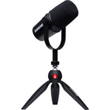 Shure MV7 Podcast Microphone Kit with Tabletop Tripod and Headphones (Black)