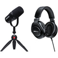 Shure MV7 Podcast Microphone Kit with Tabletop Tripod and Headphones (Black)
