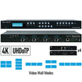 Key Digital KD-VW4x4ProK 4x4 4K UHD HDMI Video Wall Processor Matrix