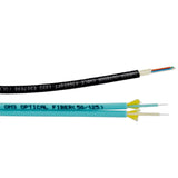 TechLogix M3I-2M-P-BK-1000 2-Strand Plenum OM3 Indoor/Outdoor Fiber Cable with Corning ClearCurve, 1000 ft