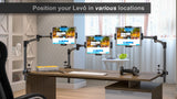 LEVO G2 Table Clamp Tablet Stand - Gunmetal Black - detail view | Silarius