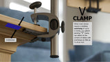 LEVO G2 Table Clamp Tablet Stand - Gunmetal Black - detail view | Silarius
