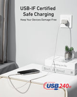 Anker USB-C to USB-C Cable (3 ft / 6 ft, 240W, Upcycled-Braided) - detail view | Silarius