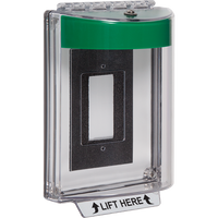 STI STI-13320NG Universal Stopper Protective Cover with Horn Enclosed Flush Back Box, Green