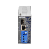 AMG Systems AMG265M-1FBT-1S-P90-T Series Industrial Mini PoE Media Converter, 1 x 10/100Base-T(x) RJ45 Port, 1 x 100/1000Base-Fx SFP Port, Integrated 90W PSU