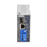 AMG Systems AMG265M-1G-1S-T Series Industrial Multirate Mini Media Converter, 1 x 10/100/1000Base-T(x) RJ45 Port, 1 x 100/1000Base-Fx SFP Port, Integrated PSU