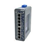 AMG Systems AMG350-8GAT-P200 Series Industrial 8-Port Unmanaged PoE Switch, 8 x 10/100/1000Base-T(x) RJ45 Ports, 48-56VDC Power Input