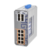 AMG Systems AMG570-8GAT-4S-P240 Series Industrial 12-Port PoE Managed Switch, 8 x 10/100/1000Base-T(x) RJ45 Ports, 4 x 100/1000Base-FX SFP Ports