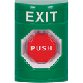 STI SS2108XT-EN Stopper Station Push Button, No Cover, Pneumatic, LED, Exit Label, Green