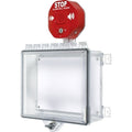 STI 7523 Polycarbonate Cabinet with Cabinet Stop Sign Alarm Thumb Lock, Clear