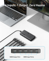 Anker HDMI Switch (4 in 1 Out, 4K HDMI) - side view | Silarius