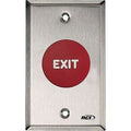 RCI 908TD 908 Series Exit Push Button, Time-Delay, Red Button, Brushed Stainless Steel