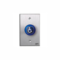 RCI 916MO28 Tamper‑Resistant Handicap Push Button, Momentary (MO), 2‑SPST, Satin Aluminum