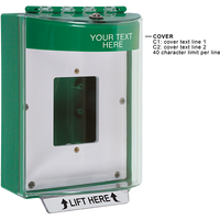 STI STI-13510CG Universal Stopper Dome Cover Back Box Open Mounting Plate and Hood, Custom, Green