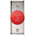RCI 991N 991 Series Pneumatic Time Delay Exit Push Button, Narrow Aluminum Faceplate, Red and Push TO Exit Button