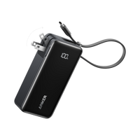 Anker Power Bank (10K, Fusion, Built-In Cable) - front view | Silarius