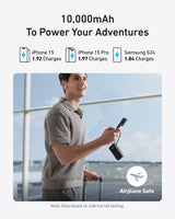 Anker Power Bank (10K, Fusion, Built-In Cable) - detail view | Silarius