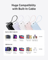 Anker Power Bank (10K, Fusion, Built-In Cable) - detail view | Silarius