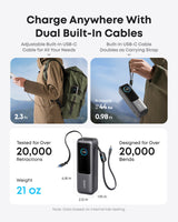 Anker Laptop Power Bank (25K, 165W, Built-In and Retractable Cables) - rear view | Silarius