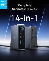 Anker Prime Charging Docking Station (14-in-1, Dual Display, 160W) - side view | Silarius
