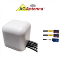 AG Antenna AG43F-MW-2CG AG43 Low Profile Series Mobility 3-LEAD Mimo 2 x Cellular 3G 4G 5G Cbrs / Gps Gnss - Magnetic Mount Antenna W/15FT Coax Cables Fk - White