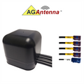 AG Antenna AG45F-MB-4CG AG45 Low Profile Series Mobility 5-LEAD Multi-mimo 4 x Cellular 3G 4G 5G Cbrs / Gps Gnss - Magnetic Mount Antenna W/15FT Coax Cables Fk - Black