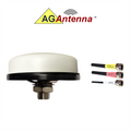 AG Antenna AG47-BW-CGW AG47 Low Profile Series Mobility 3-Lead MIMO Cellular 3G 4G 5G CBRS / GPS GNSS / WiFi Dual Band - Bolt Mount Antenna w/15ft Coax Cables - White