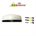 AG Antenna AG47-MW-2CG AG47 Low Profile Series Mobility 3-Lead MIMO 2 x Cellular 3G 4G 5G CBRS / GPS GNSS - Magnetic Mount Antenna with Adhesive Pad - w/15ft Coax Cables - White