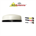 AG Antenna AG47-MW-CGW AG47 Low Profile Series Mobility 3-Lead MIMO Cellular 3G 4G 5G CBRS / GPS GNSS / WiFi Dual Band - Magnetic Mount Antenna w/15ft Coax Cables - White