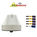 AG Antenna AG65F-BW-4CG AG65 Enterprise Series Mobility 5-Lead Multi-MIMO 4 x Cellular 3G 4G 5G CBRS / GPS GNSS - Bolt Mount Antenna w/15ft Coax Cables FK - White