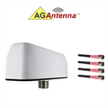 AG Antenna AG94-BW-4W AG94 Low Profile Series Mobility 4-Lead Multi-MIMO 4 x WiFi Dual Band - Bolt Mount Antenna w/15ft Coax Cables - White