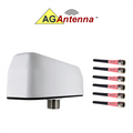 AG Antenna AG96-BW-6W AG96 Low Profile Series Mobility 6-Lead Multi-MIMO 6 x WiFi Dual Band - Bolt Mount Antenna w/15ft Coax Cables - White