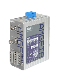 AMG Systems AMGFIB-1VT-1SD-3CC-S1A Industrial 1-Channel CVI/TVI/AHD/CVBS Video Transmitter, 1-Duplex RS422/485 Serial Data, Singlemode 20Km, 1-Fiber, 1310nm, A-Side, ST Connector, 9-36VDC or 24VAC