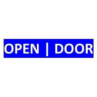 SigCom 880-0050-B Label for SPECTRUM Pull Stations "OPEN DOOR", White Text, Blue Label