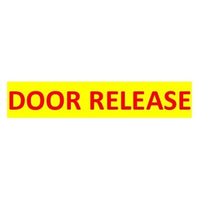 SigCom 880-0058-Y Label for SPECTRUM Pull Stations Lower Section "DOOR RELEASE", Red Text, Yellow Label