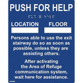 Viking ARS-IB100 Area of Refuge Sign, Instructional Braille and Raised Letter, Blue