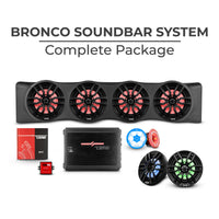 Bronco 6th Gen 4 Door Rear Mount Sound Bar System Complete Package. - front view | Silarius