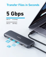 Anker 332 USB-C Hub (5-in-1) - detail view | Silarius