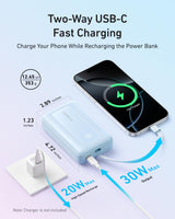 Anker Zolo Power Bank (10K, 30W) with a 5.4-inch (13.7 cm) built-in USB-C cable. - detail view | Silarius