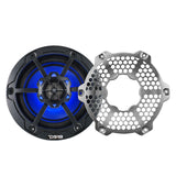 NXL 6.5' 2-Way Coaxial Marine Speaker With LED RGB Lights 100 Watts Rms 4-Ohm - Black Carbon Fiber - detail view | Silarius