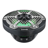 NXL 6.5' 2-Way Coaxial Marine Speaker With LED RGB Lights 100 Watts Rms 4-Ohm - Black Carbon Fiber - detail view | Silarius