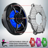 NXL 6.5' 2-Way Coaxial Marine Speaker With LED RGB Lights 100 Watts Rms 4-Ohm - Black Carbon Fiber - side view | Silarius