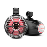 NXL 8" Marine and Powersports Towers LED RGB Lights 125 Watts Rms - Black Carbon Fiber - front view | Silarius