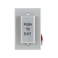 Dortronics W5286-P23DAXE1R 5286 Series DPST-Time Delayed Action with 1-Gang Switch Plate, "PUSH TO EXIT" Red Text, Clear Aluminum Anodized